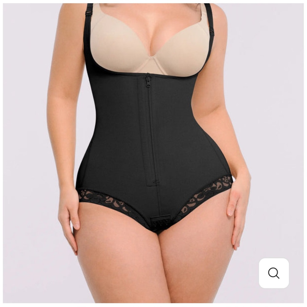 Zipper Front Bust Brief Shapewear 2X Bodysuit